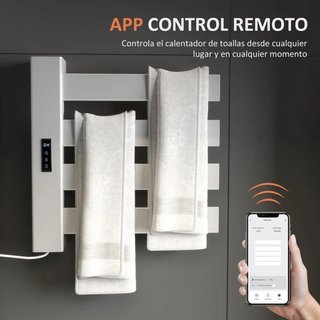 Toallero Eléctrico WiFi 4 Barras Pared Baño Blanco