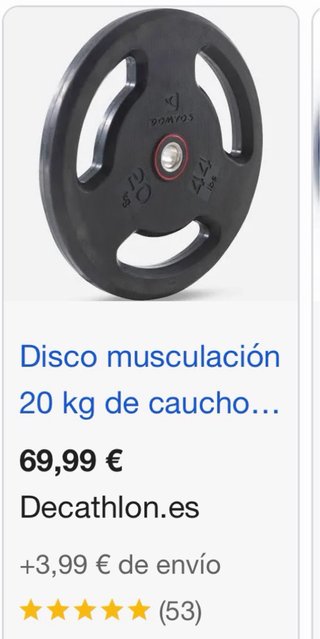 2 Discos Caucho 20kg (44 lbs) Domios