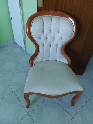 Silla Vintage Tapizada Madera