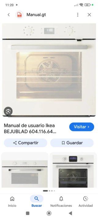 Horno Ikea BEJUBLAD Cristal blanco
