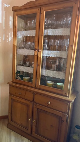Vitrina Provenzal Madera y Cristal