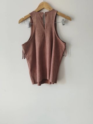 Blusa Hollister rosa con flecos