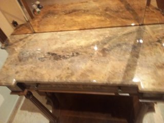 Mueble de entrada madera y mármol