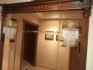 Mueble de entrada madera y mármol