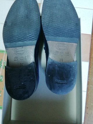 Mocassini blu scamosciati