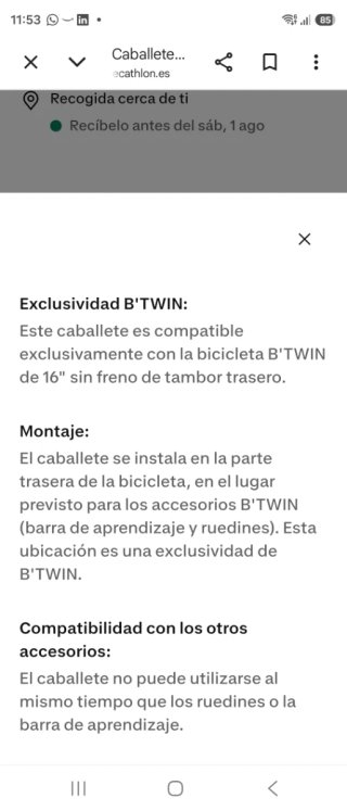 Caballete Bici decathlon 16 Pulgadas