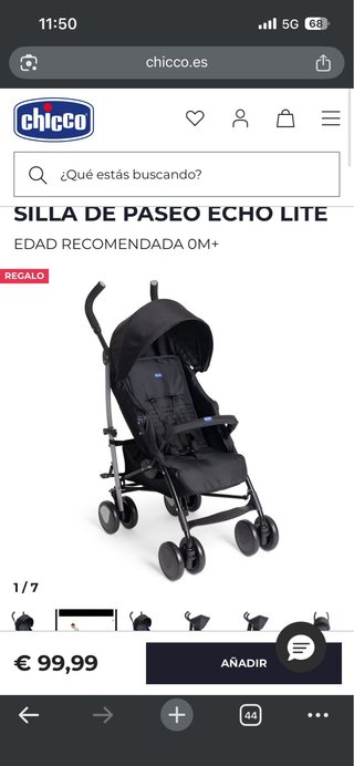 Silla de paseo Chicco roja y negra