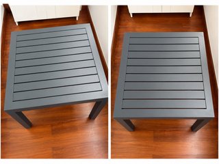 Mesa de centro baja metálica gris