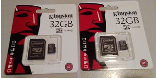 2 Tarjetas Micro SD Kingston 32GB Clase 4