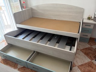 Cama nido 90x190cm madera + 2 colchones