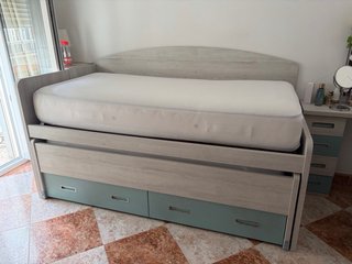 Cama nido 90x190cm madera + 2 colchones