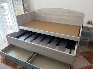 Cama nido 90x190cm madera + 2 colchones