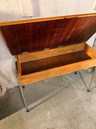 Mesa escritorio vintage madera y metal