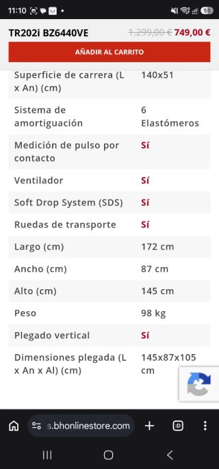 Cinta de correr TR2021 BLADEZ