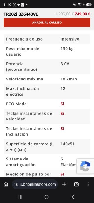 Cinta de correr TR2021 BLADEZ