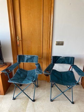 2 Sillas Plegables Camping Quechua Portavasos
