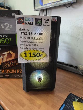 PC Gaming Ryzen 7 5700X RTX 5060 Ti 8GB