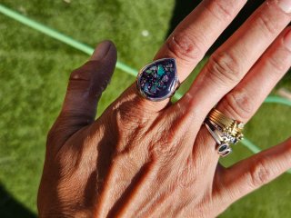 Anillo Ópalo Welo Etíope Gota