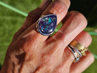 Anillo Ópalo Welo Etíope Gota