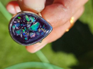 Anillo Ópalo Welo Etíope Gota