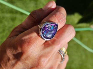 Anillo Ópalo Welo Etíope Gota