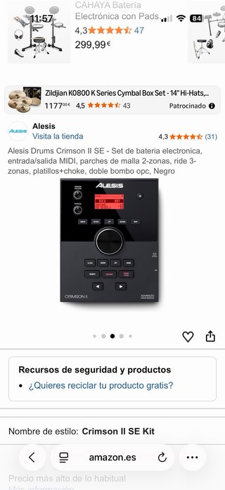 Batería Electrónica Alesis Crimson II