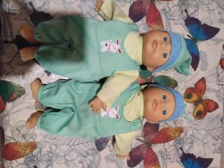 Lote de 2 muñecos bebés gemelos con sonidos