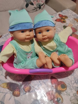 Lote de 2 muñecos bebés gemelos con sonidos