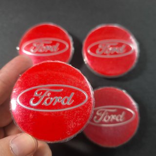 TAPABUJES FORD 54mm ROJO - EMBLEMA LLANTAS FORD