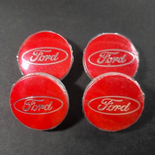 TAPABUJES FORD 54mm ROJO - EMBLEMA LLANTAS FORD
