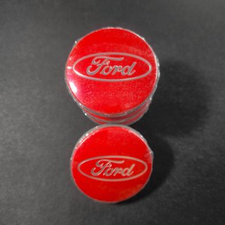 TAPABUJES FORD 54mm ROJO - EMBLEMA LLANTAS FORD