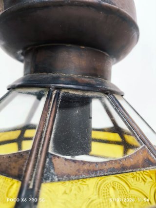 Lámpara Farol Marroquí Cristal y Metal