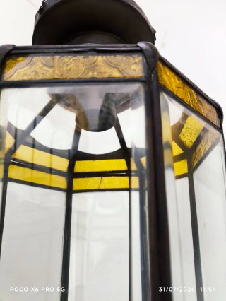 Lámpara Farol Marroquí Cristal y Metal