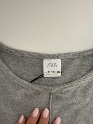 Vestido Zara gris manga corta T.XS