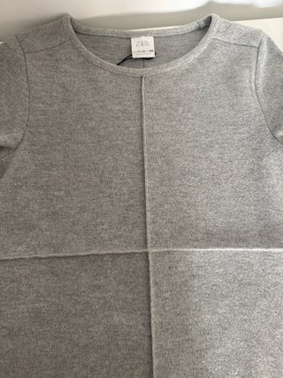 Vestido Zara gris manga corta T.XS