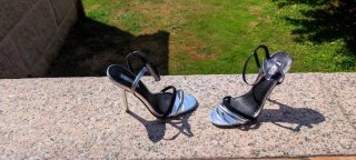 Sandalias Topshop plateadas y negras