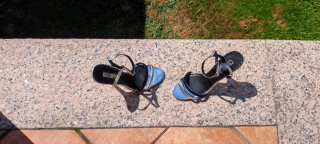Sandalias Topshop plateadas y negras