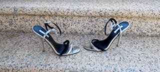 Sandalias Topshop plateadas y negras