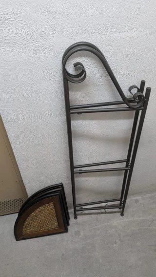 Estantería Rinconera Forja y Mimbre