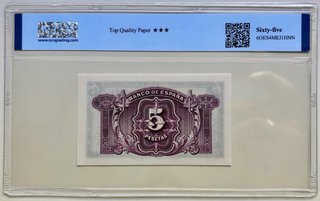 Billete 5 Pesetas 1935 Republica. NCV 65 TQP