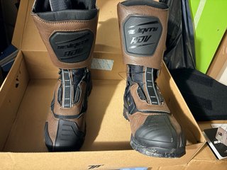 Botas Moto Hombre Talla 46 Marrón/Negras