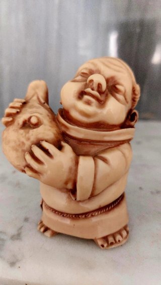 Set 4 Statuette Frati Allegri Vintage Resina