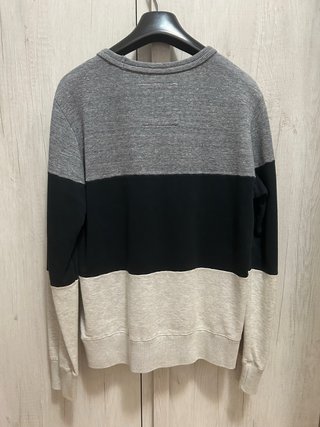 Felpa color block grigio nero