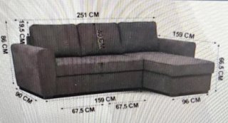 Sofá cama tonos marrones con chaise longue reversi