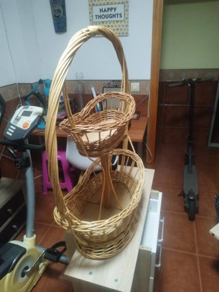 Cesta mimbre 2 pisos