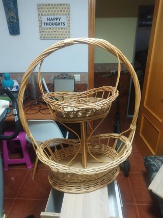 Cesta mimbre 2 pisos