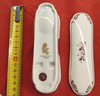 Juego Vintage 6 Cucharitas Doradas Porcelana Nuevo