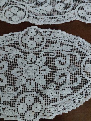 Tris ovali filetà a mano cm81x33 e 2 cm40x25