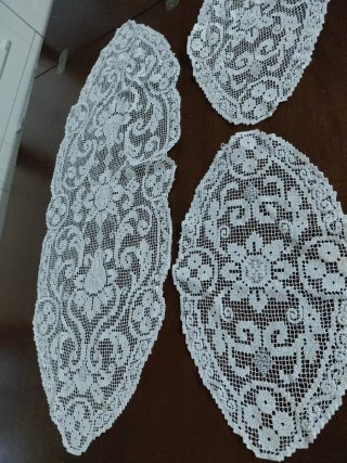 Tris ovali filetà a mano cm81x33 e 2 cm40x25