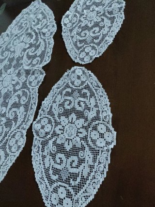 Tris ovali filetà a mano cm81x33 e 2 cm40x25